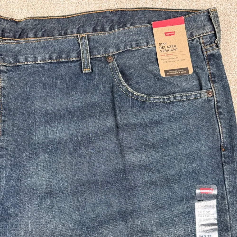 NEW Levi's 559 Mens 54x32 Relaxed Straight Leg Denim Blue Jeans